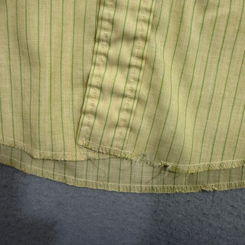 Vintage Short Sleeve Button Shirt Medium Striped Thin Rockabilly 70s 80s Preppy - Picture 6 of 10